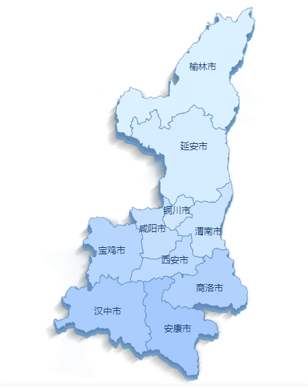 陕西行政区划 图片来源：陕西省人民政府网站<br>