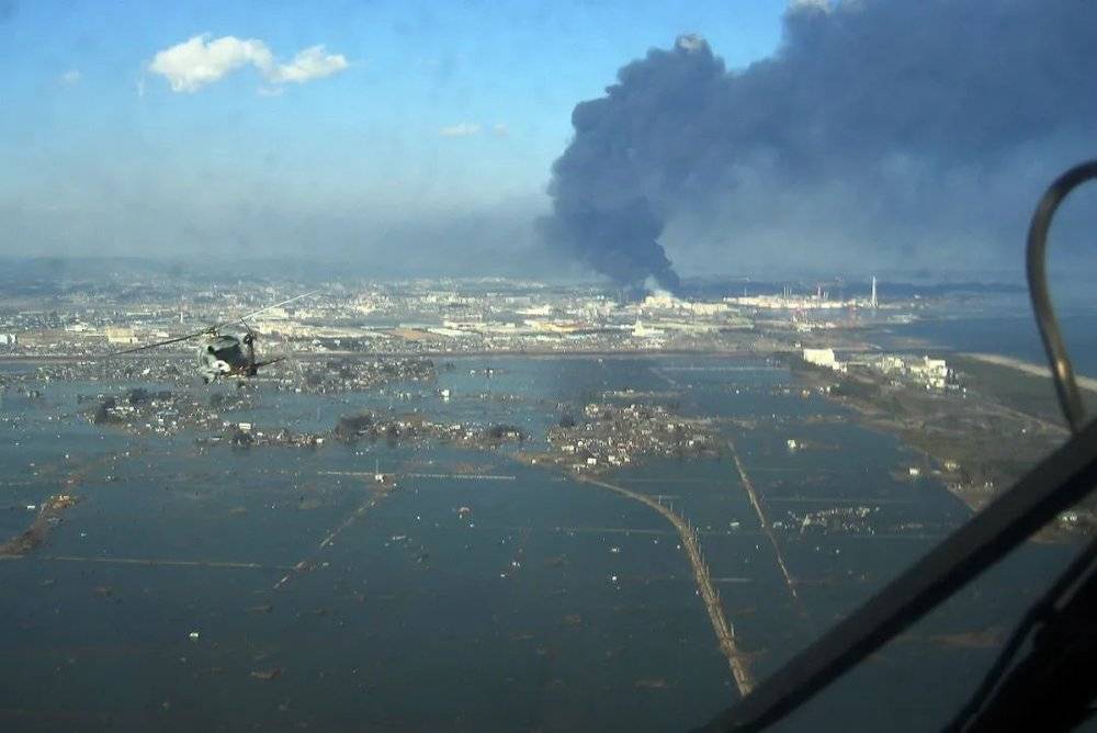 海啸第二天的仙台港口航拍图。（来源：wikipedia）<br label=图片备注 class=text-img-note>
