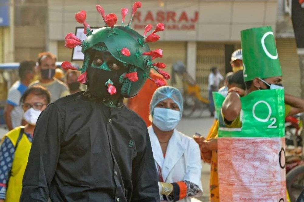 疫情中印度地区的游行