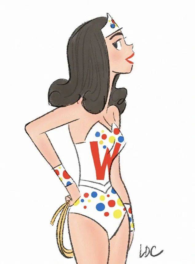 美国插画家Louie del Carmen画的WonderBread Woman，来自louiedelcarmen.com