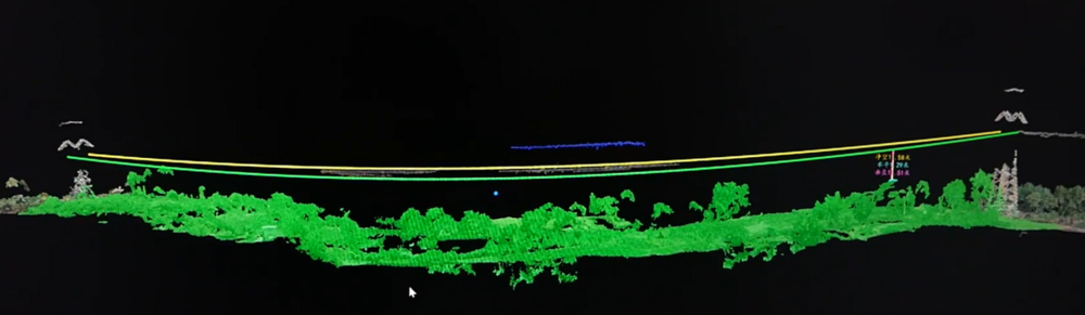 无人机拍摄的输电线路3D全息影像