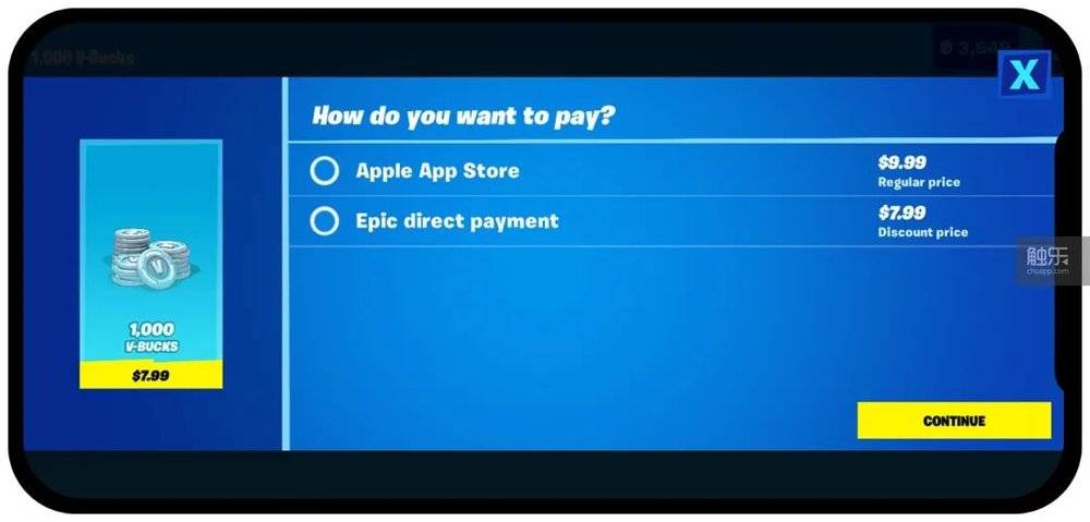 《堡垒之夜》在更新中接入了Epic支付平台，并问玩家：“你想怎么付款？”<br>