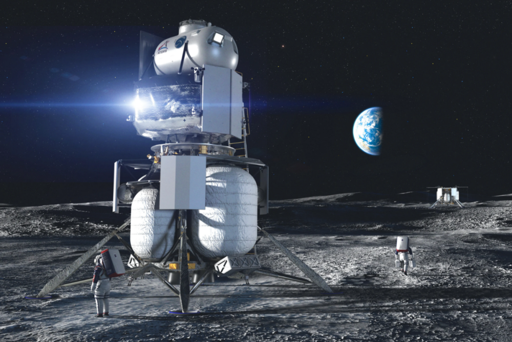 未来的月球基地（想象图）。版权／Blue Origin<br label=图片备注 class=text-img-note>