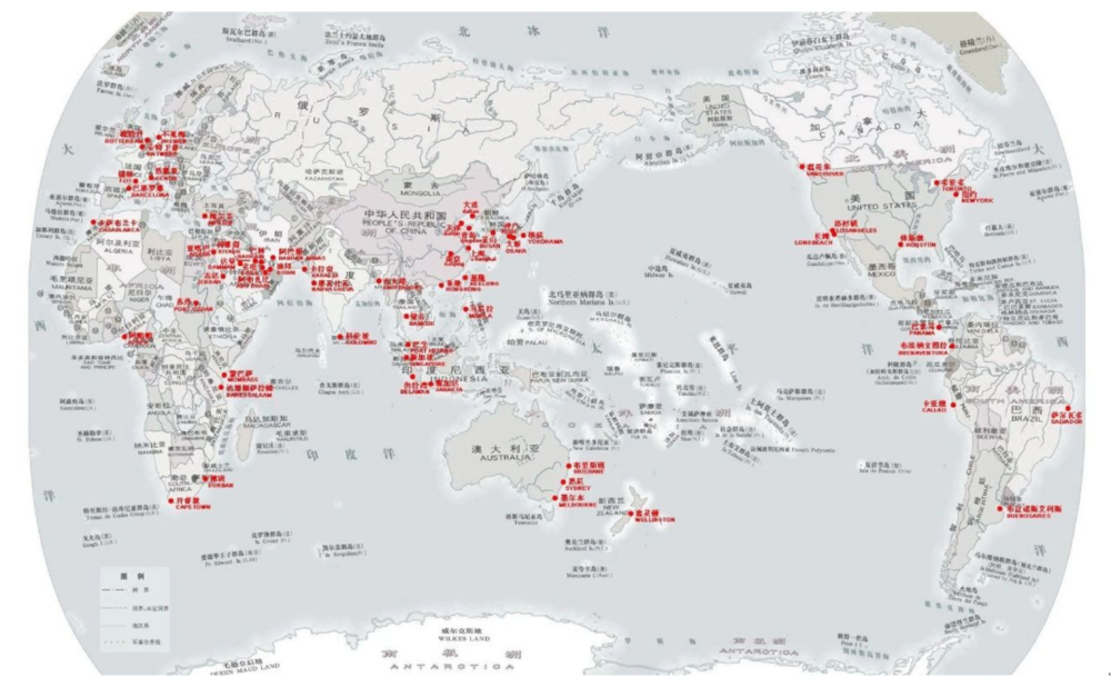 全球主要港口分布<br>