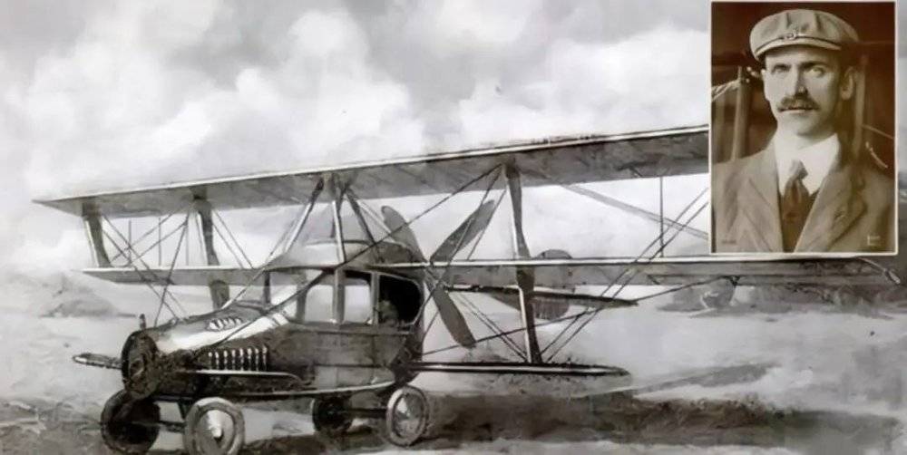 1917 年，格·寇蒂斯展示了汽车飞机的新型交通工具，名为 Autoplane<br>