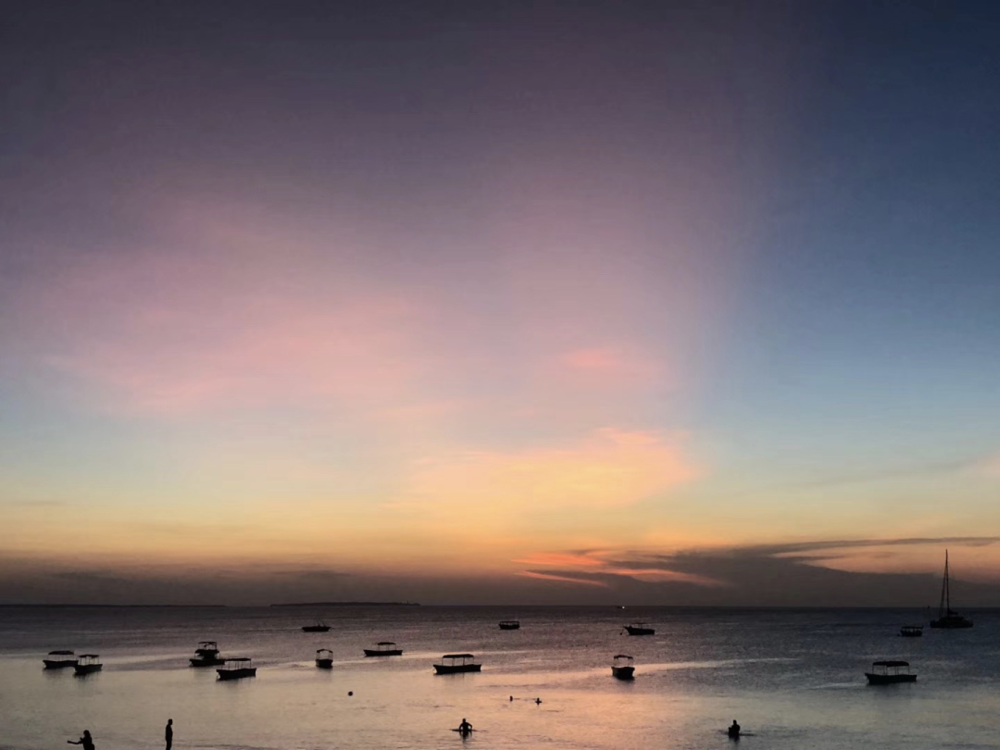 东非海岛Zanzibar的日落