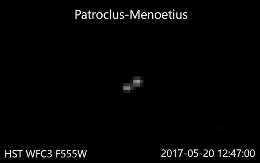 哈勃望远镜WFC3相机在2017年5月20-6月14日拍摄的Patroclus-Menoetius双星系统 | HST<br>