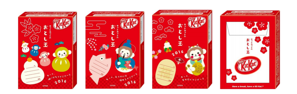 KitKat包装成为可以写的明信片,图片来源：日本雀巢官网