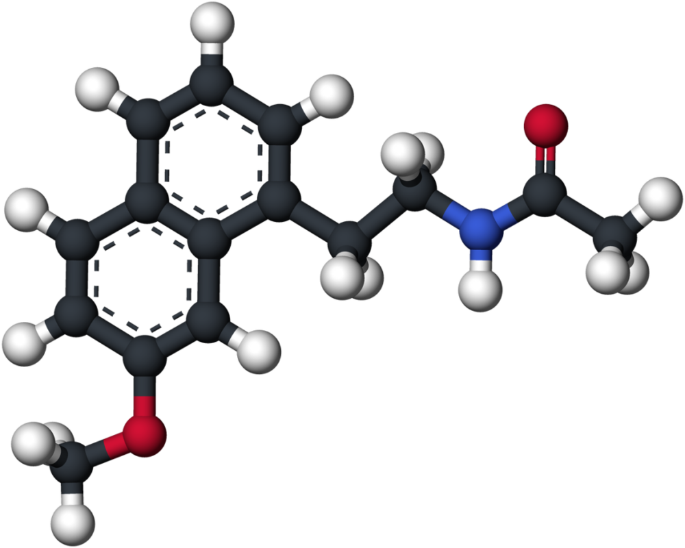 阿戈美拉汀分子结构球状模型，图片来源：phenida<br>