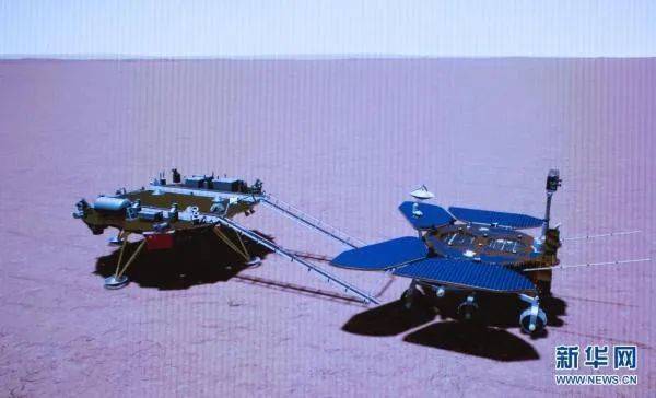 在北京航天飞行控制中心拍摄的“祝融号”火星车已安全驶离着陆平台模拟图像（5月22日摄）。<br label=图片备注 class=text-img-note>