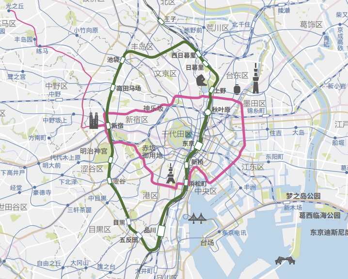 为了强化东京国际竞争力而开展的都市再生计划  来自：《东京都市白书》<br>