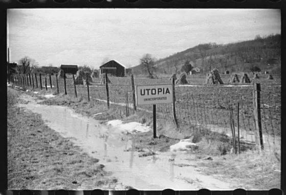 1940 年拍摄的俄亥俄州乌托邦，曾经是一个受到傅立叶思想启发的社区之一