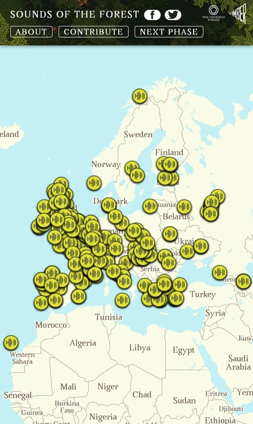 tree.fm音频来源网站timberfestival-泛欧洲地区音频来源分布，德国分布较多。<br>