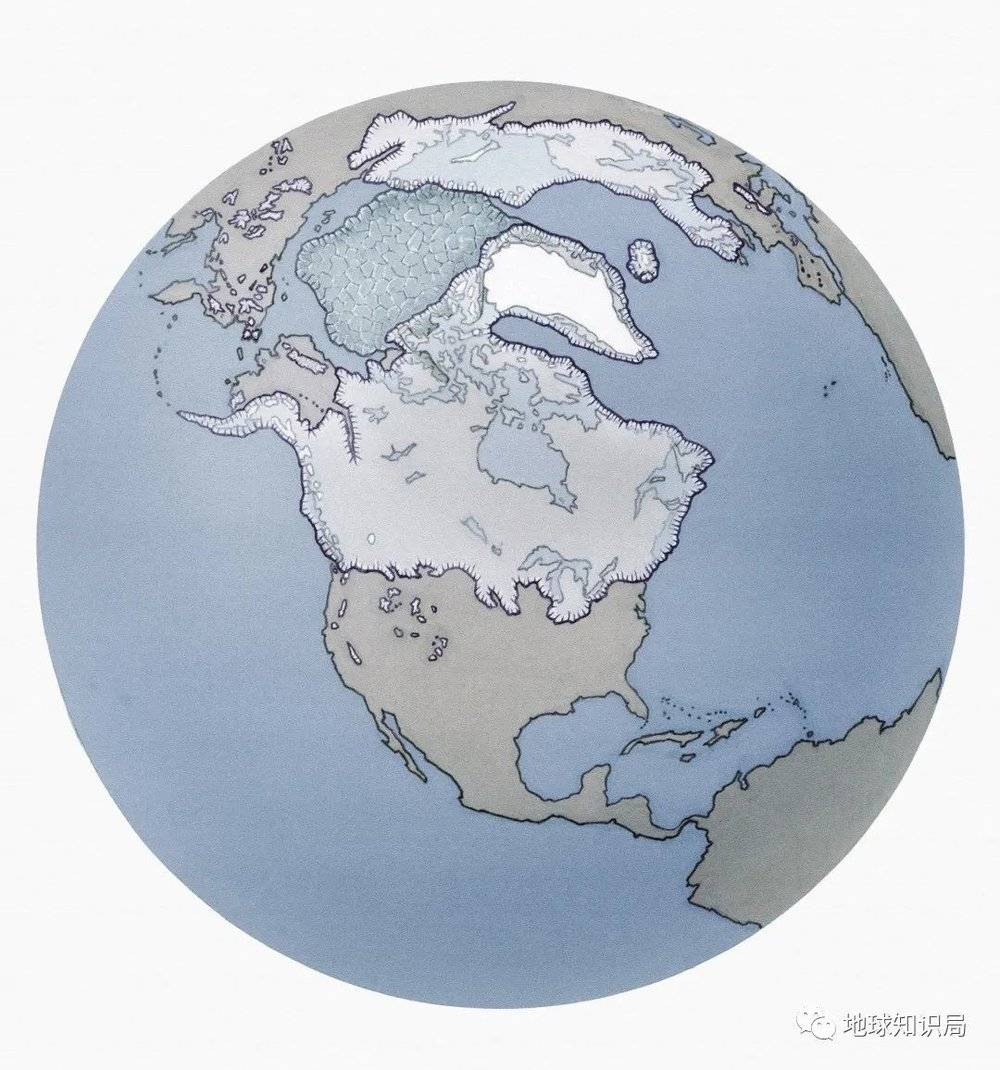 劳伦泰德冰盖是北美地区更新世的主要特征，对现在美加的很多地表形成起了很大作用（图：LLOYD K. TOWNSEND, JR.）