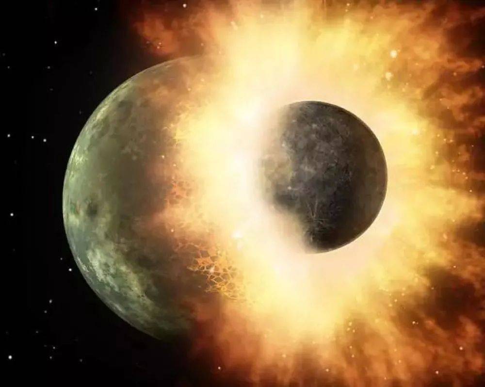 大撞击假说（Giant Impact Hypothesis）中构建的月球起源图景 | NASA<br label=图片备注 class=text-img-note>