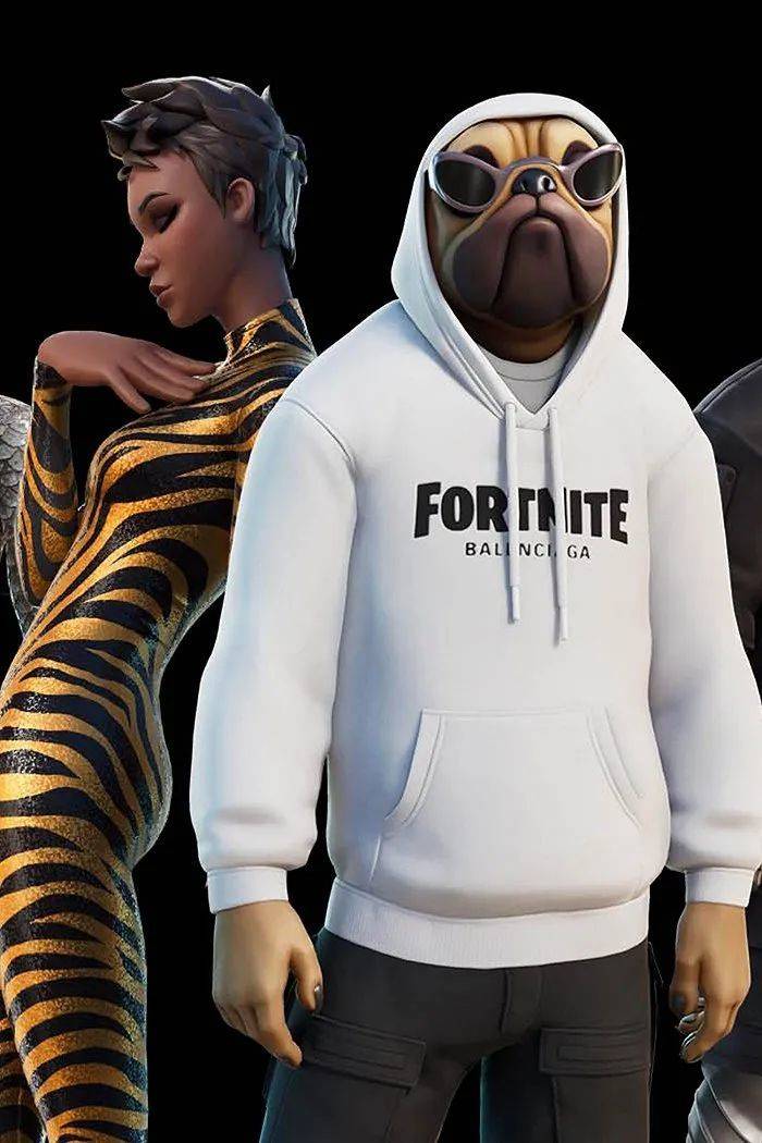 巴黎世家与游戏平台Fortnite合作，为游戏中的虚拟角色Doggo设计了一系列NFT服饰 图片来源：EPIC GAMES
