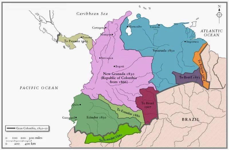 大哥伦比亚共和国地图（来源：pbs.org）<br>