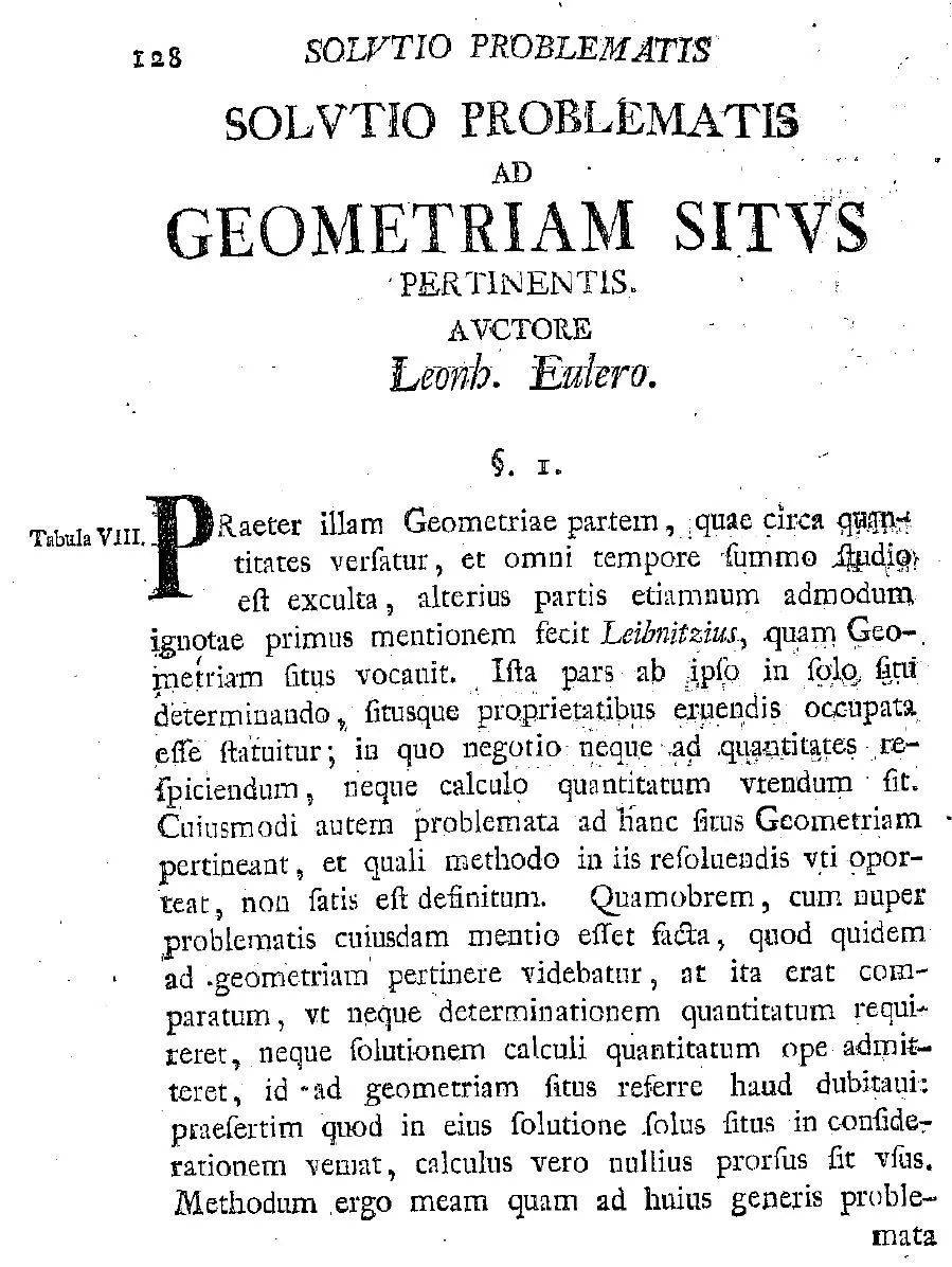 图4  欧拉论文“关于位置几何问题的解法”（1741年）<br>