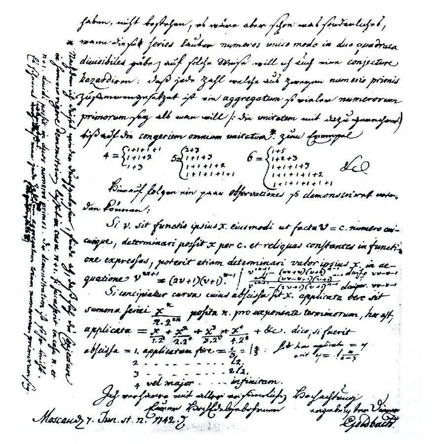 图9  哥德巴赫给欧拉的信（1742年6月7日）<br>