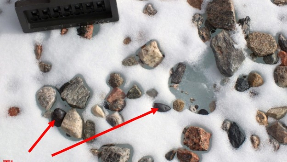 图9. ANSMET团队的研究人员在南极寻找陨石（图源：Cindy Evans/pri.org）<br>
