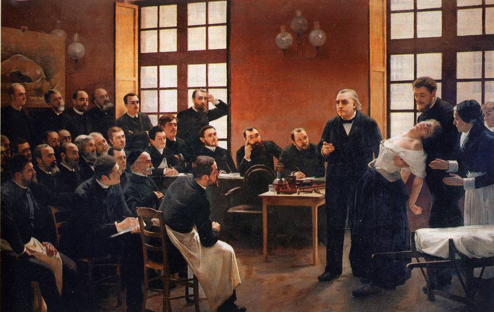 1887年的画作《萨尔佩特里厄尔的一场临床课》，