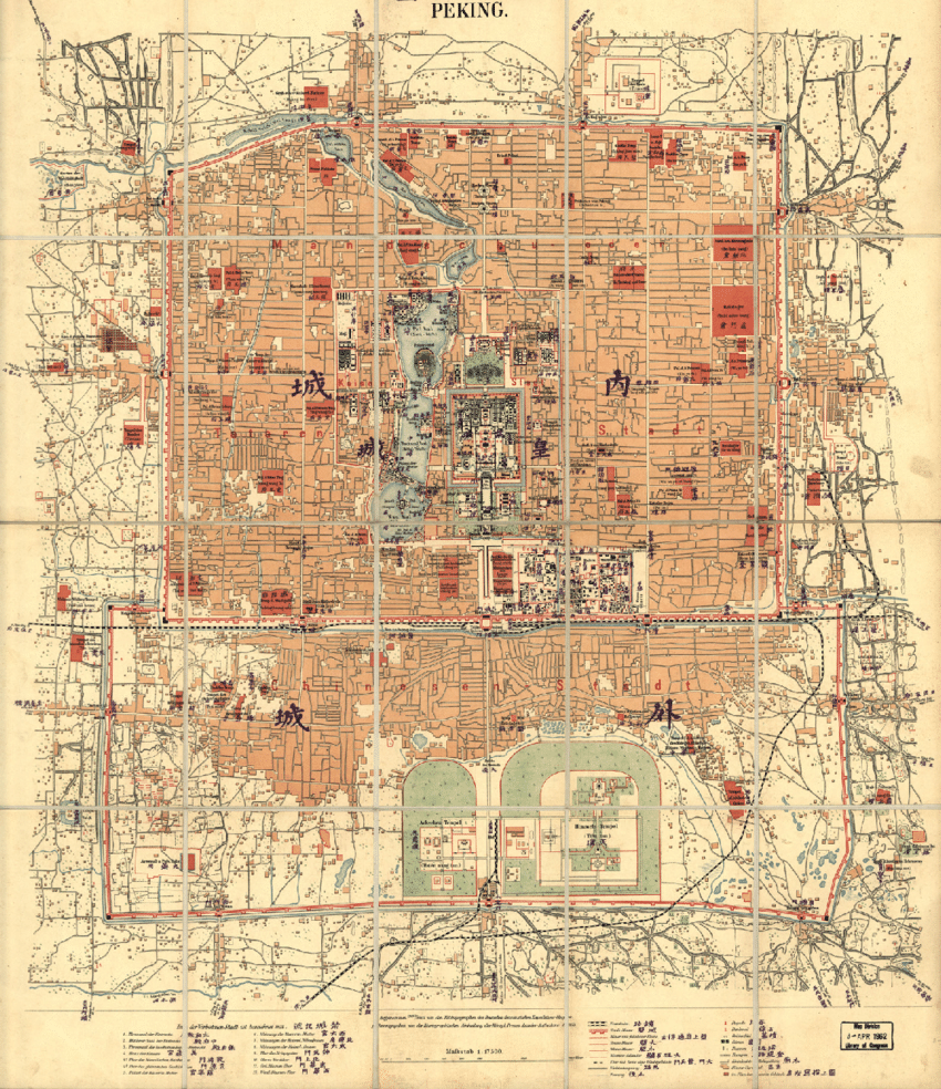 清朝北京城地图（1900年）（来源：researchgate.net）<br label=图片备注 class=text-img-note>