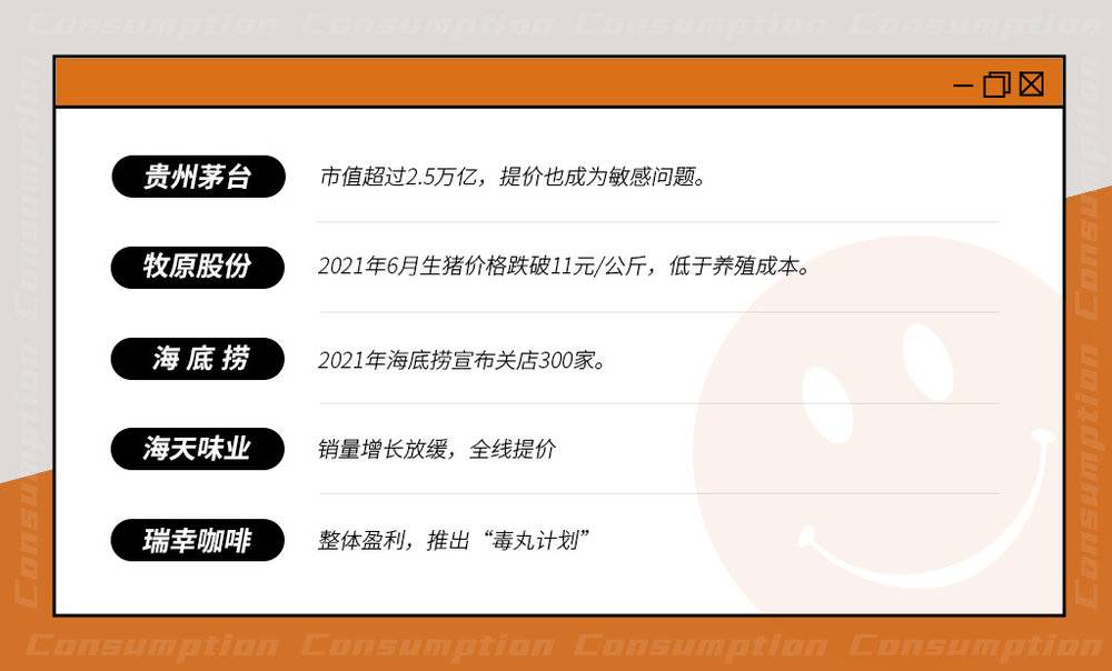 涨价似乎成了传统消费公司为数不多的可选项