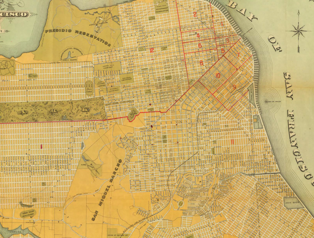 ▲1887年的旧金山@《Historical Atlas of American Cities》