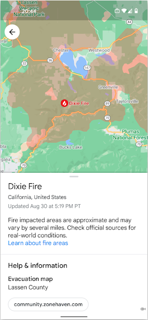 ‍‍Google 地图中的野火层可在紧急情况下为人们提供重要的最新信息。‍
