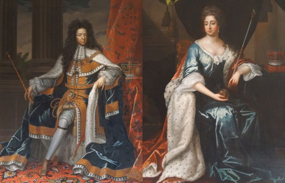 1688年光荣革命是英国君主立宪制形成的重要事件，威廉三世（左）、玛丽二世（右）/wiki<br>