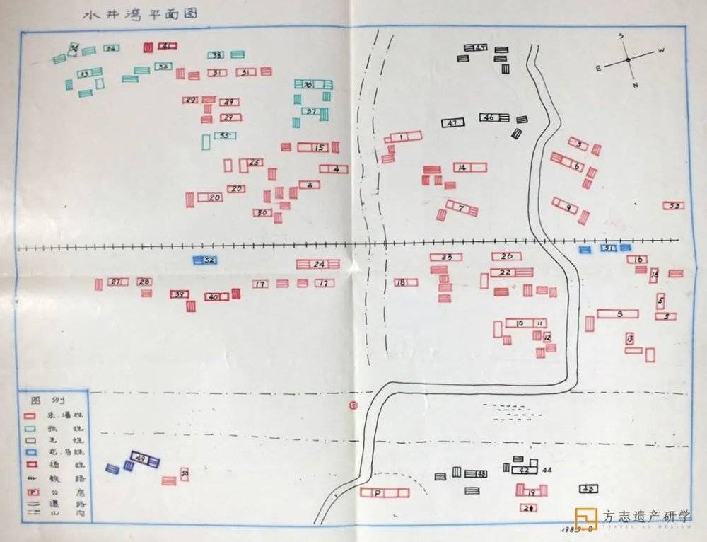 1987年画的大花苗新村地图<br>