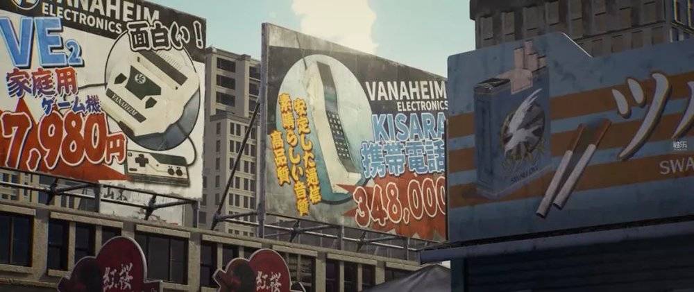 游戏中的美国街道已经被日本广告占领<br>