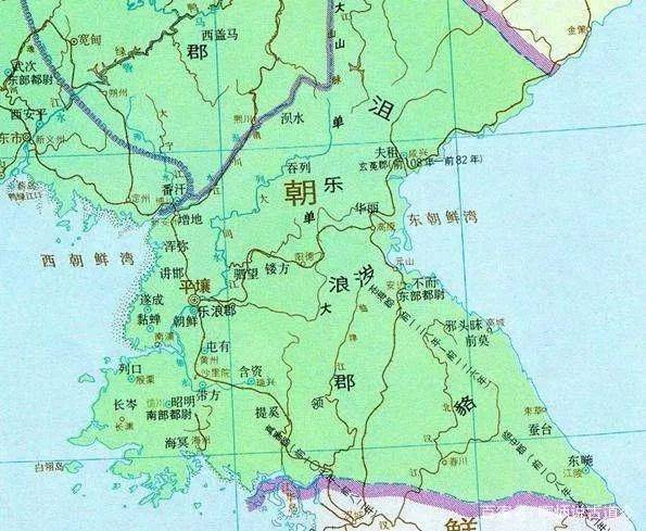 朝鲜设置四郡。来源/谭其骧版《中国历史地图集》<br>