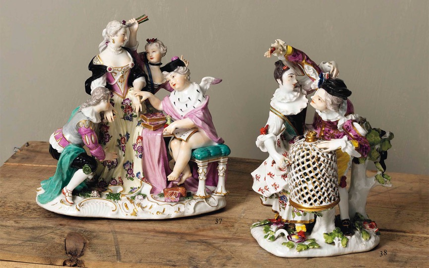 德国迈森瓷器制造厂出产的瓷娃娃。（图：佳士得拍卖行）<br>