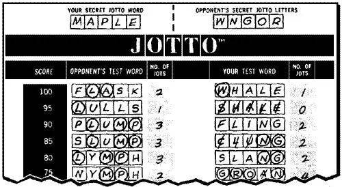 上世纪50年代流行的双人填字游戏《Jotto》<br>