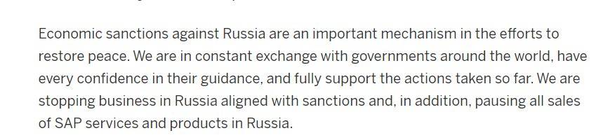 SAP官网上停服俄罗斯的通知<br>