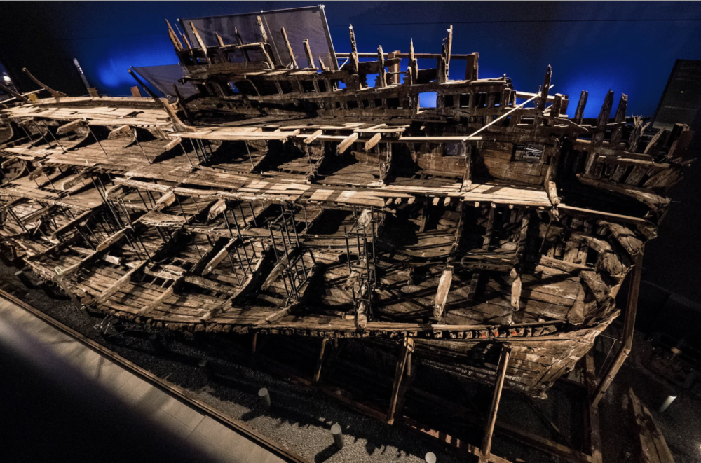 “玛丽罗斯号”船体残骸展示。©Minjie Su<br>