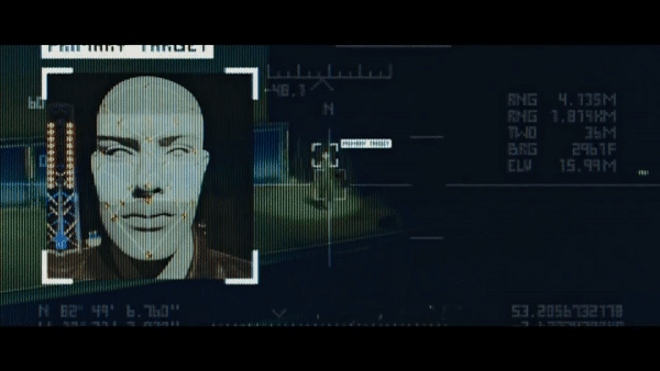 动图来自 Stuart Russell 团队制作的视频《屠戮机器人》：在进行人脸扫描后，无人机找到特定目标，并精准打入了目标对象额中。<br>