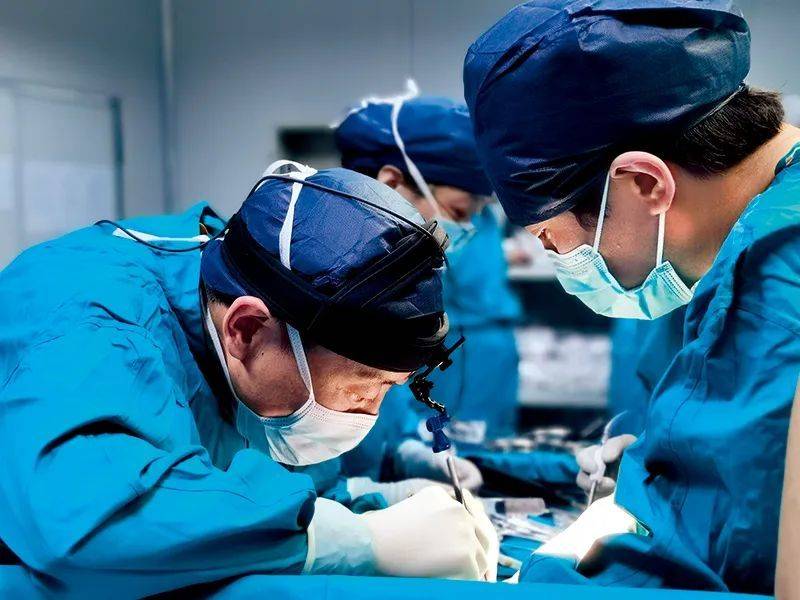 2020年6月13日，空军军医大学西京医院心血管外科主任刘金成（左一）与团队成员共同进行猪 - 猴异种心脏移植手术 张懿楠摄<br label=图片备注 class=text-img-note>