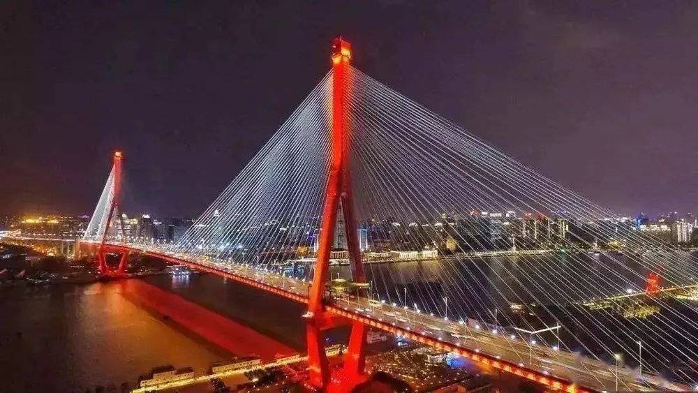 杨浦大桥北起上海内环高架路，上跨黄浦江水道，南至张江立交；线路全长8354米、主桥全长1172米；桥面为双向六车道城市快速路，设计速度60千米/小时。<br>