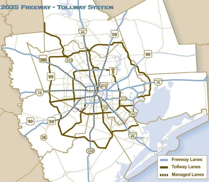 休斯敦城市快速路系统规划图