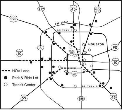 休斯敦市2003年HOV车道系统