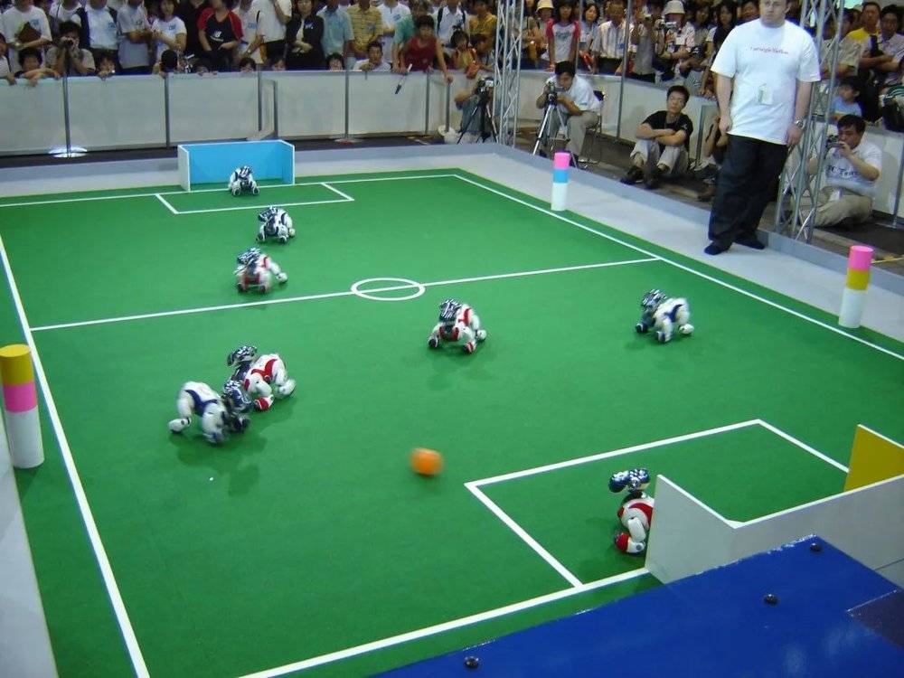 2005年，在大阪举行的机器狗球赛