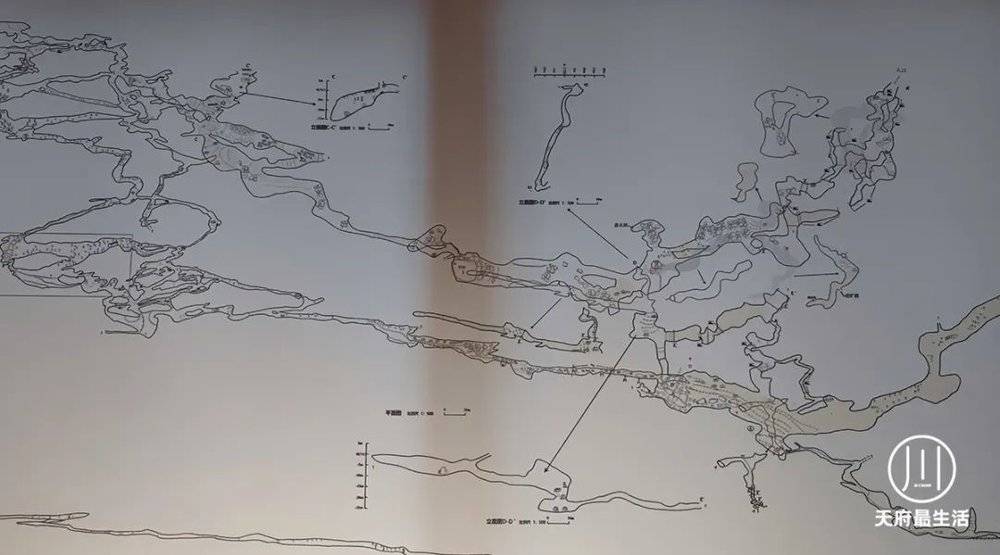 探险队绘制的洞穴地图。<br>