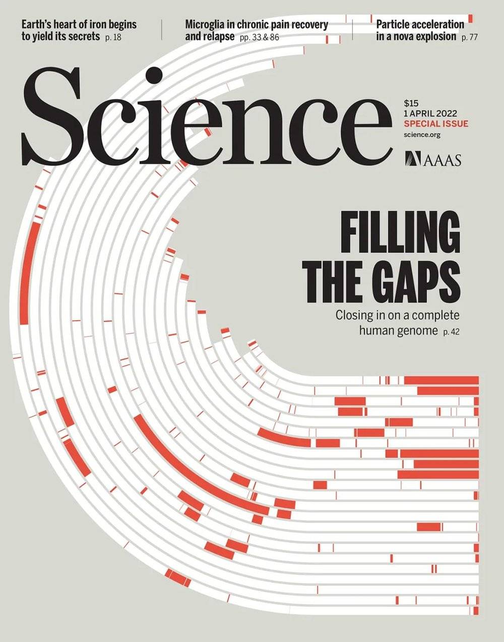 《科学》杂志以封面报道和专题的形式介绍了人类基因组测序新成果（图片来源：《科学》杂志官网）