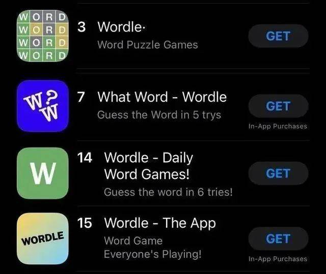 冒牌《Wordle》们，图源App Store