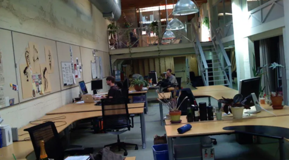 2008 年 3 月，加利福尼亚州旧金山南公园 164 号的 Twitter 办公室。（比兹拍摄）照<br>