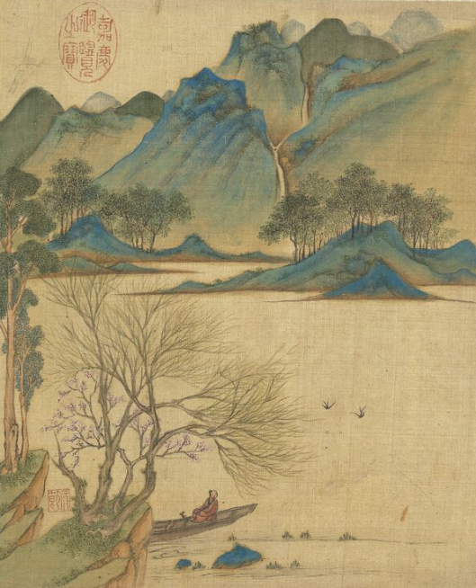 山水册《江南新雨》。来源/台北故宫博物院<br>