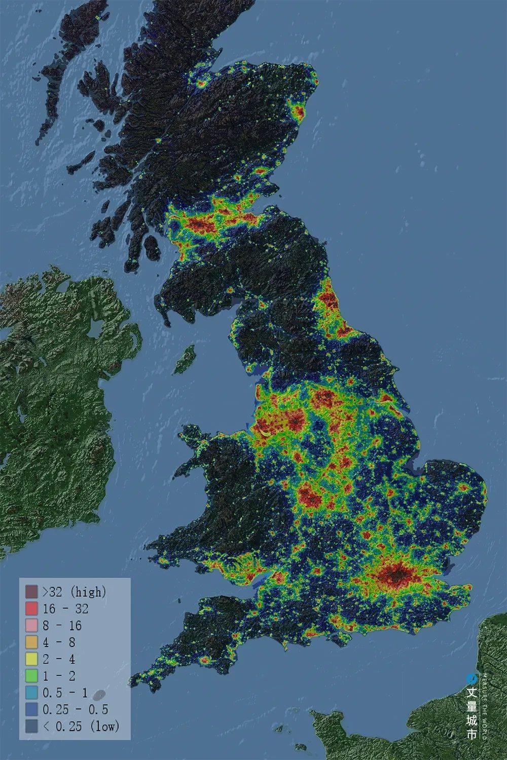 CPRE Maps的英国夜间灯光大数据地图助力乡村发展