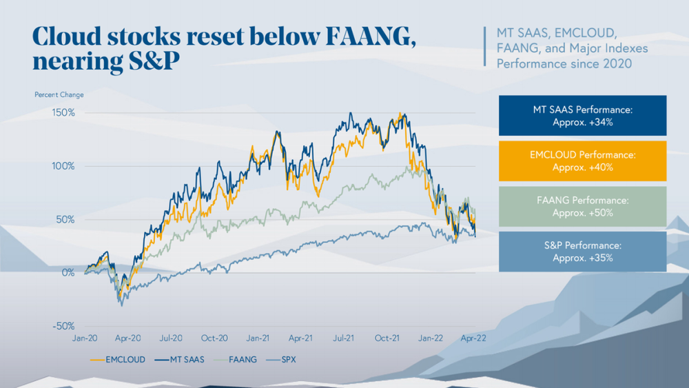 EMCLOUD、MT SAAS、FAANG、S&P 指数增幅变化情况<br label=图片备注 class=text-img-note>